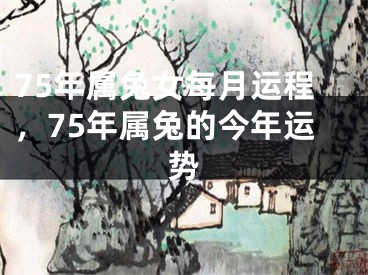 75年属兔女每月运程，75年属兔的今年运势