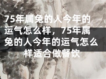 75年属兔的人今年的运气怎么样，75年属兔的人今年的运气怎么样适合做餐饮