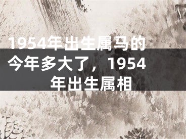 1954年出生属马的今年多大了,1954年出生属相