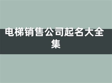 电梯销售公司起名大全集