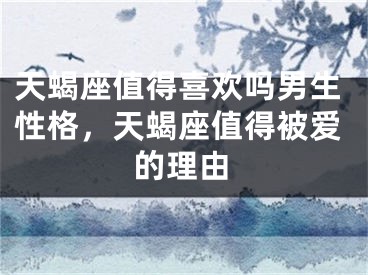 天蝎座值得喜欢吗男生性格，天蝎座值得被爱的理由