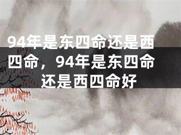 94年是东四命还是西四命，94年是东四命还是西四命好