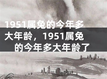 1951属兔的今年多大年龄,1951属兔的今年多大年龄了
