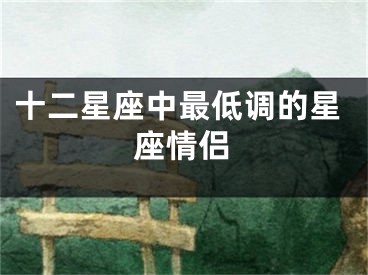 十二星座中最低调的星座情侣