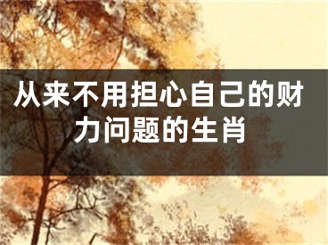 从来不用担心自己的财力问题的生肖