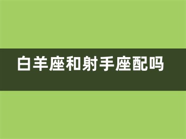 白羊座和射手座配吗