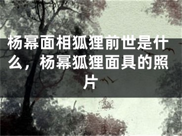 杨幂面相狐狸前世是什么，杨幂狐狸面具的照片