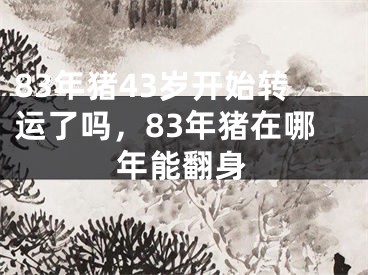 83年猪43岁开始转运了吗,83年猪在哪年能翻身