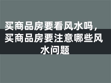 买商品房要看风水吗，买商品房要注意哪些风水问题