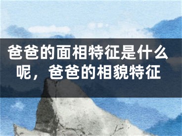 爸爸的面相特征是什么呢，爸爸的相貌特征