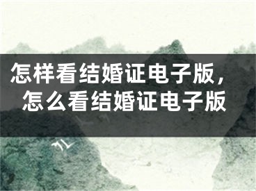 怎样看结婚证电子版,怎么看结婚证电子版