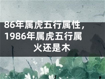 86年属虎五行属性,1986年属虎五行属火还是木
