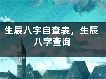 生辰八字自查表，生辰八字查询