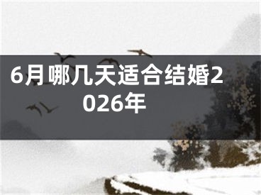 6月哪几天适合结婚2026年