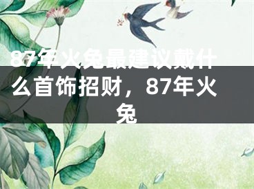 87年火兔最建议戴什么首饰招财,87年火兔