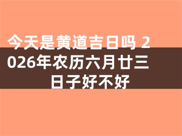 今天是黄道吉日吗 2026年农历六月廿三日子好不好