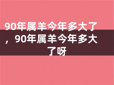 90年属羊今年多大了，90年属羊今年多大了呀