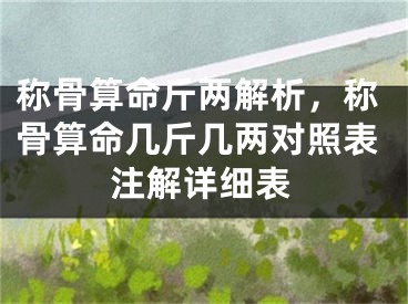 称骨算命斤两解析，称骨算命几斤几两对照表注解详细表
