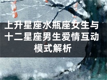 上升星座水瓶座女生与十二星座男生爱情互动模式解析
