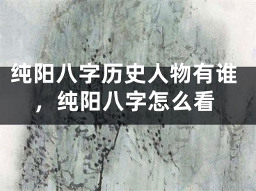 纯阳八字历史人物有谁，纯阳八字怎么看