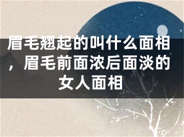 眉毛翘起的叫什么面相，眉毛前面浓后面淡的女人面相