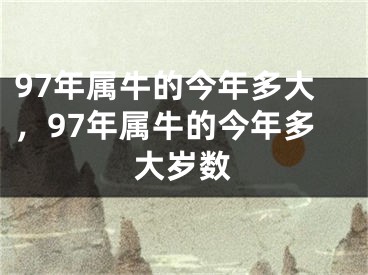 97年属牛的今年多大，97年属牛的今年多大岁数