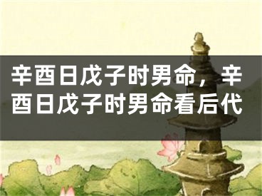 辛酉日戊子时男命，辛酉日戊子时男命看后代