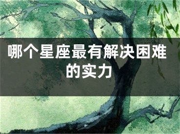 哪个星座最有解决困难的实力