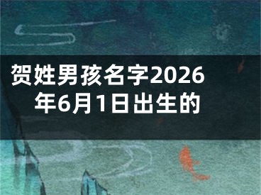贺姓男孩名字2026年6月1日出生的