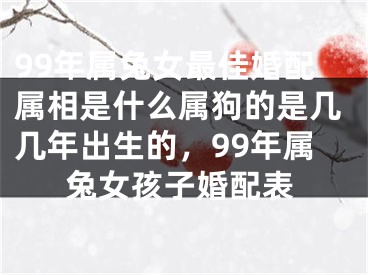 99年属兔女最佳婚配属相是什么属狗的是几几年出生的,99年属兔女孩子婚配表