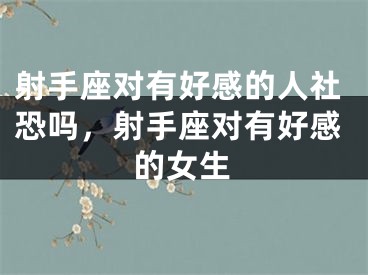 射手座对有好感的人社恐吗,射手座对有好感的女生