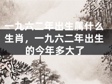 一九六二年出生属什么生肖，一九六二年出生的今年多大了