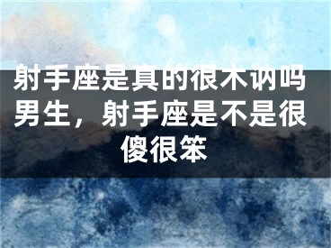 射手座是真的很木讷吗男生，射手座是不是很傻很笨