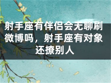射手座有伴侣会无聊刷微博吗，射手座有对象还撩别人