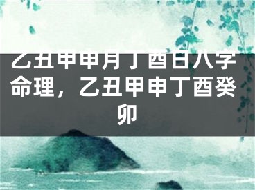 乙丑甲申月丁酉日八字命理，乙丑甲申丁酉癸卯