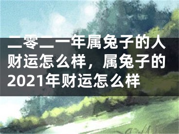 二零二一年属兔子的人财运怎么样,属兔子的2021年财运怎么样