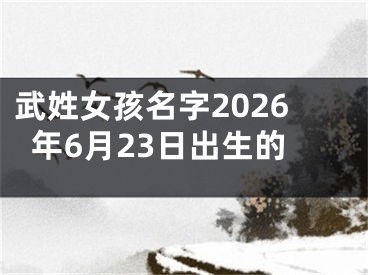 武姓女孩名字2026年6月23日出生的