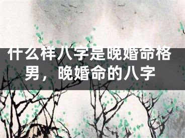 什么样八字是晚婚命格男,晚婚命的八字