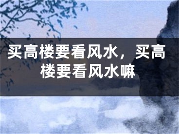 买高楼要看风水，买高楼要看风水嘛