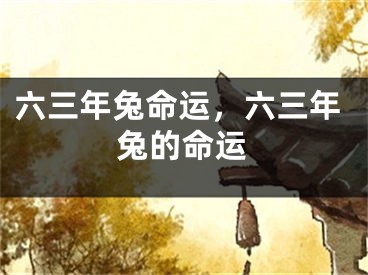 六三年兔命运，六三年兔的命运