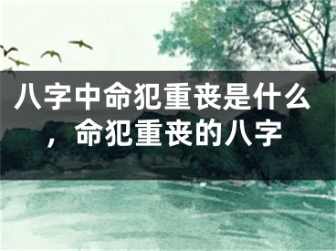 八字中命犯重丧是什么，命犯重丧的八字