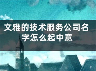 文雅的技术服务公司名字怎么起中意