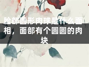 脸部圆形肉球是什么面相,面部有个圆圆的肉块