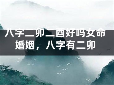 八字二卯二酉好吗女命婚姻,八字有二卯