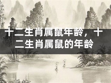 十二生肖属鼠年龄，十二生肖属鼠的年龄