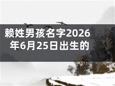 赖姓男孩名字2026年6月25日出生的