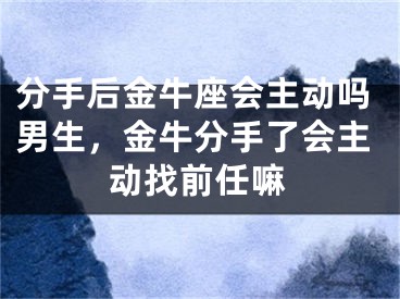 分手后金牛座会主动吗男生，金牛分手了会主动找前任嘛