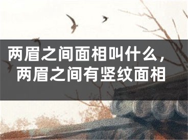 两眉之间面相叫什么，两眉之间有竖纹面相