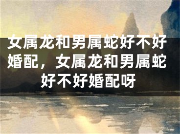 女属龙和男属蛇好不好婚配，女属龙和男属蛇好不好婚配呀