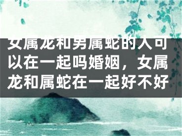 女属龙和男属蛇的人可以在一起吗婚姻，女属龙和属蛇在一起好不好